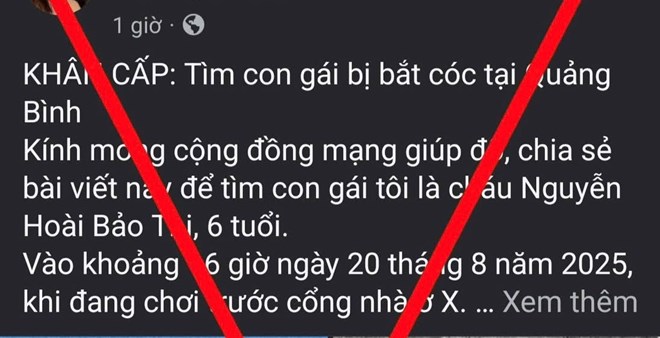 Công an cảnh báo tin giả bắt cóc trẻ em ở Quảng Trị