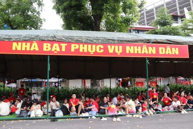 Vị trí các nhà bạt phục vụ người dân xem diễu binh A80