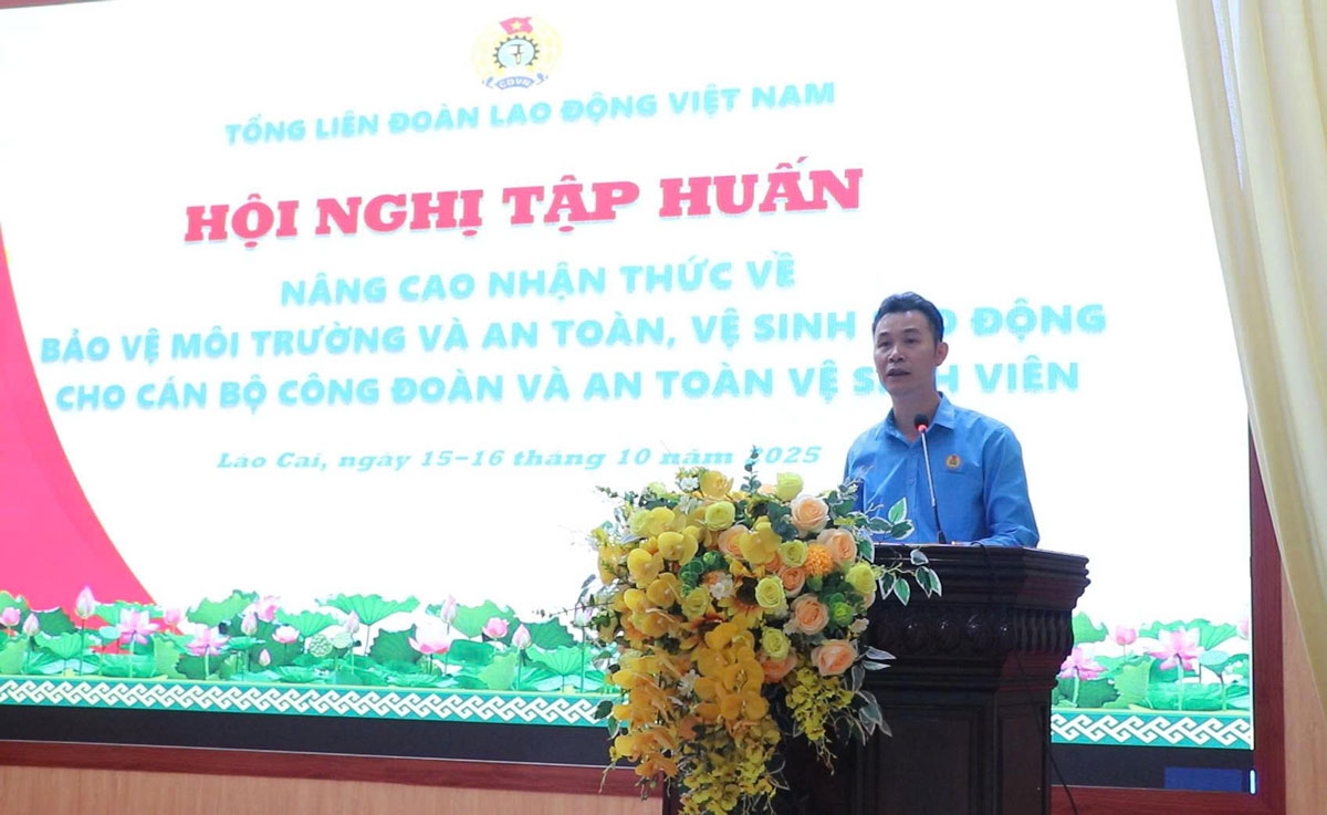 Ông Vũ Cao Minh – Phó Chủ tịch Thường trực Liên đoàn Lao động tỉnh Lào Cai. Ảnh: Mạnh Hùng