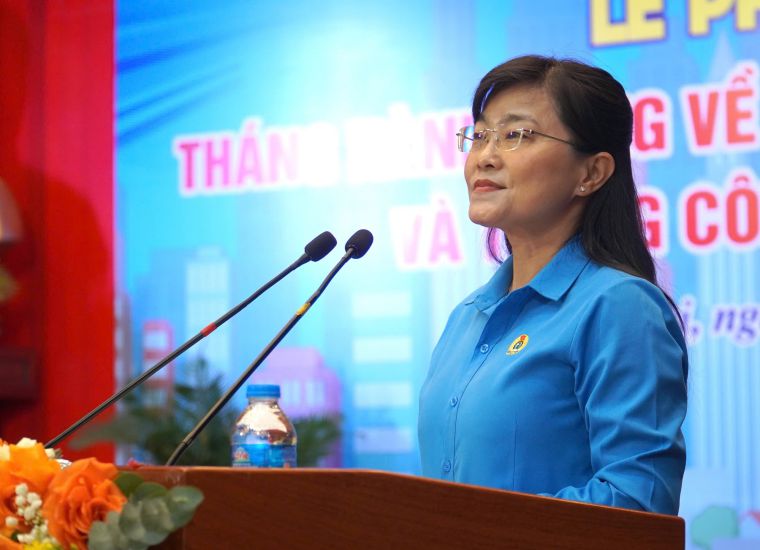 Bà Bùi Thị Bích Thủy - Phó Chủ tịch Thường trực LĐLĐ tỉnh Đồng Nai. Ảnh: HAC