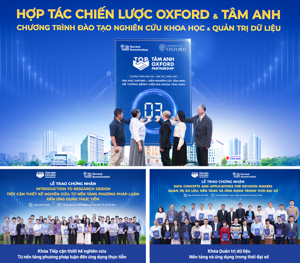 Trước thời điểm nhận quyết định thành lập trường đại học, Viện Nghiên cứu Tâm Anh phối hợp với Đại học Oxford (Vương quốc Anh) tổ chức Tuần lễ đào tạo chuyên sâu về Thiết kế nghiên cứu và Quản trị dữ liệu. Đây được xem là hoạt động học thuật chuẩn quốc tế đầu tiên trong hệ sinh thái đào tạo - nghiên cứu của Trường Đại học Tâm Anh vừa được thành lập. Ảnh: Viện Nghiên cứu Tâm Anh