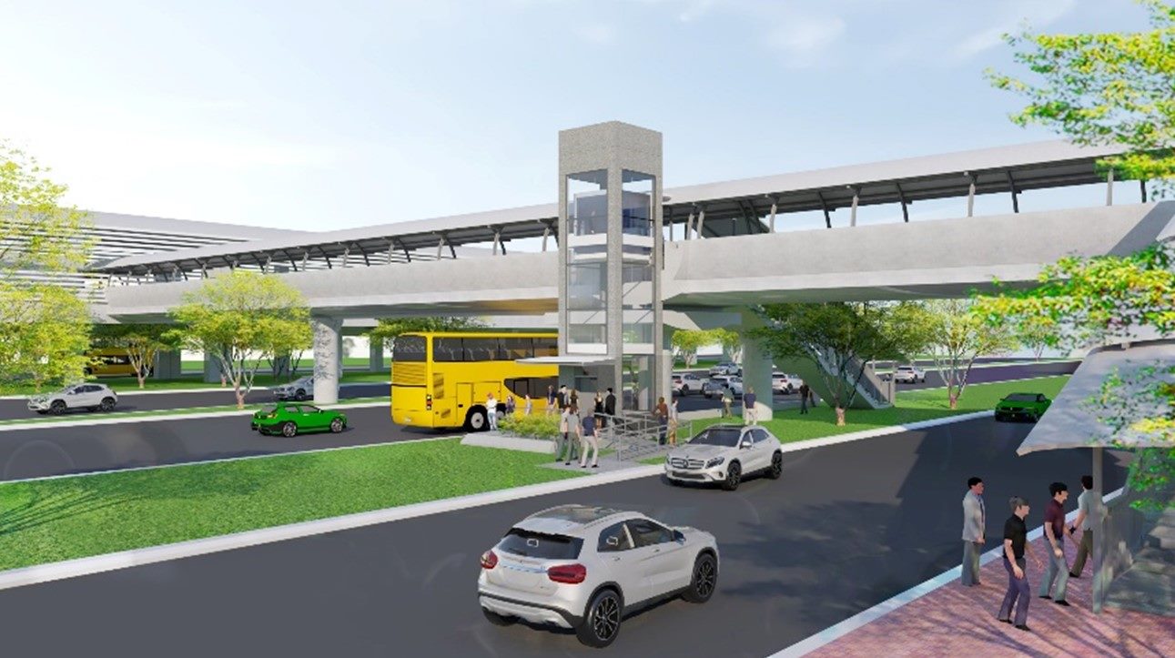 Phối cảnh thang máy tại ga Khu Công nghệ cao.  Ảnh: MAUR