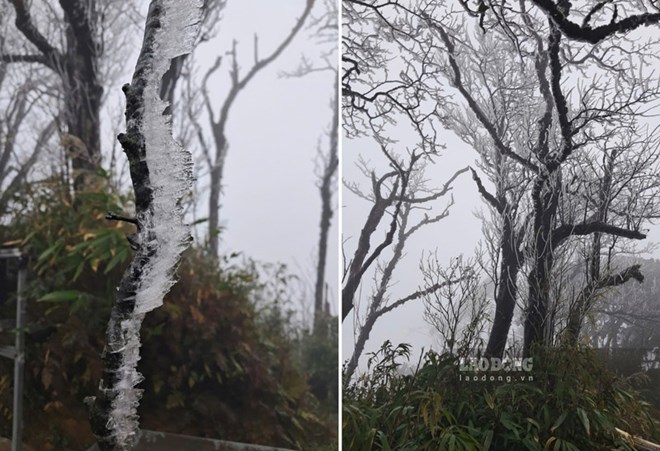 Cao Bằng xuất hiện băng giá