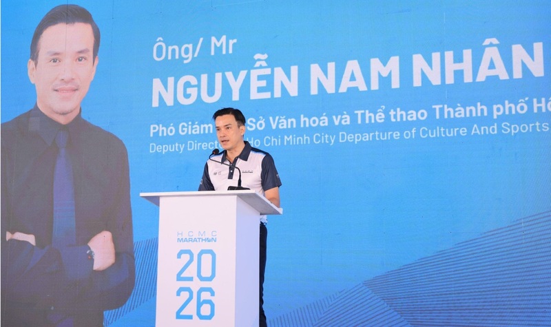 Ông Nguyễn Nam Nhân - Phó Giám đốc Sở Văn hoá và Thể thao TP. Hồ Chí Minh phát biểu khai mạc.