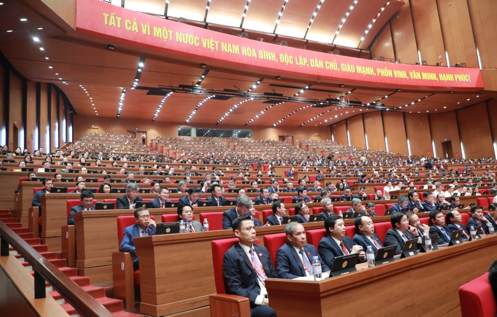 Đại hội XIV của Đảng diễn ra từ ngày 19-25.1 tại Trung tâm Hội nghị quốc gia. Dự Đại hội có 1.586 đại biểu đại diện cho hơn 5,6 triệu đảng viên trong cả nước. Ảnh: Trần Vương