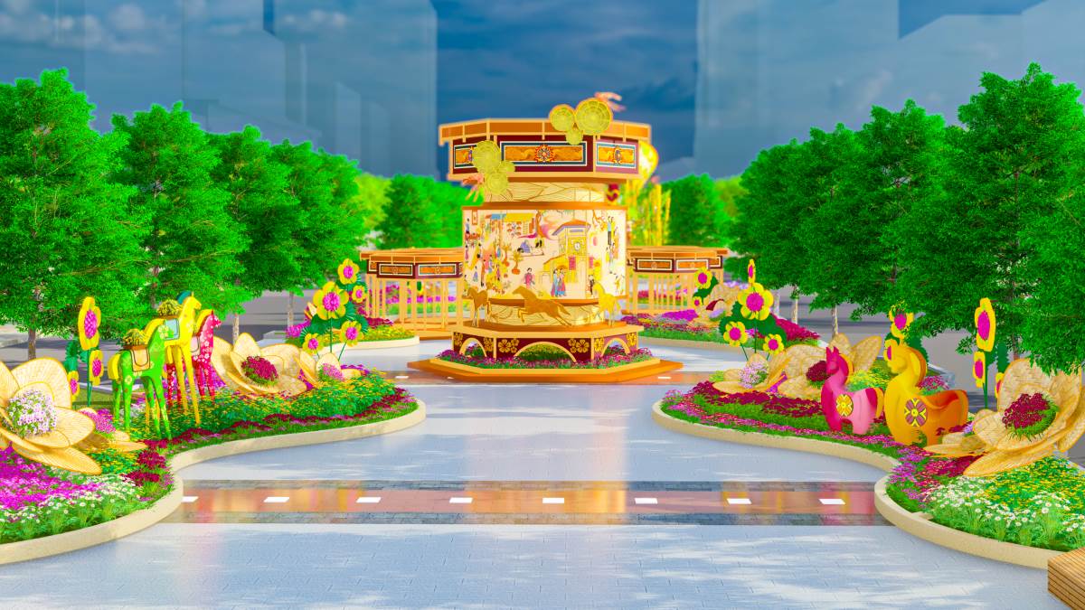 Đường hoa Nguyễn Huệ Tết Bính Ngọ 2026 sẽ mở cửa từ 19h ngày 15.2 đến 21h ngày 22.2 (tức từ 28 tháng Chạp đến mùng 6 Tết).