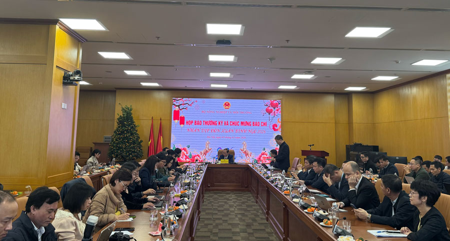 Họp báo thường kỳ của Bộ Nông nghiệp và Môi trường. Ảnh: Thùy Linh.