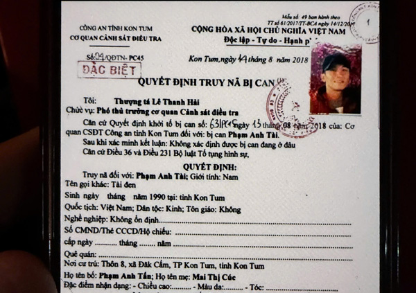 Ngi phạm Phạm Anh Tài. Ảnh: Công an