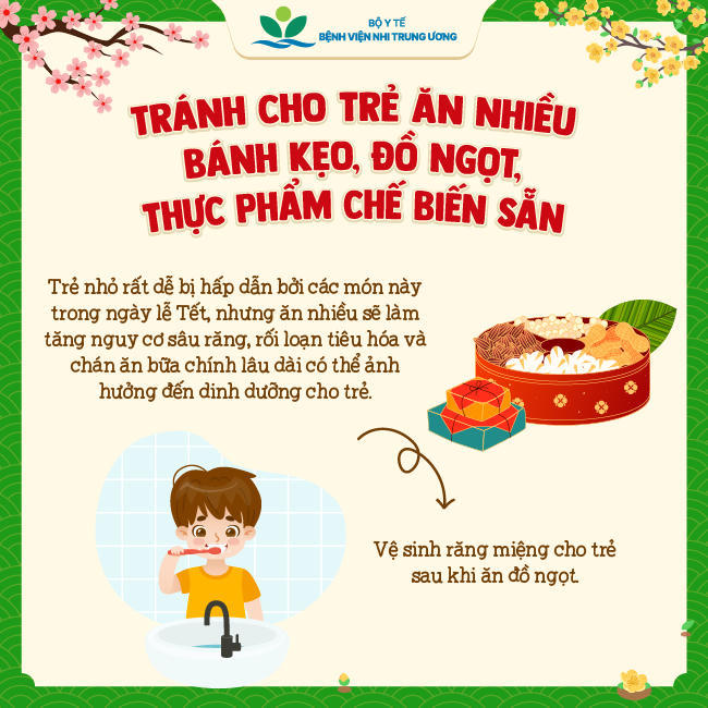 Khuyến cáo từ Bệnh viện Nhi trung ương về dinh dưỡng cho trẻ ngày Tết