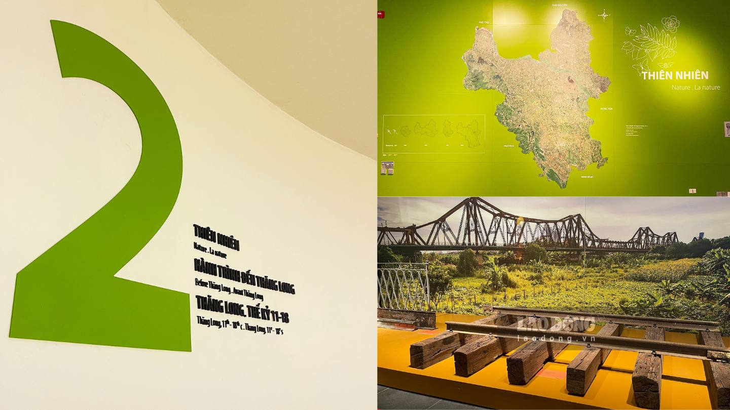 Tại tầng 2, không gian trưng bày chủ đề Hành trình đến Thăng Long thế kỷ 11 đến 18 được thể hiện qua các tác phẩm nghệ thuật đương đại đầy sáng tạo.