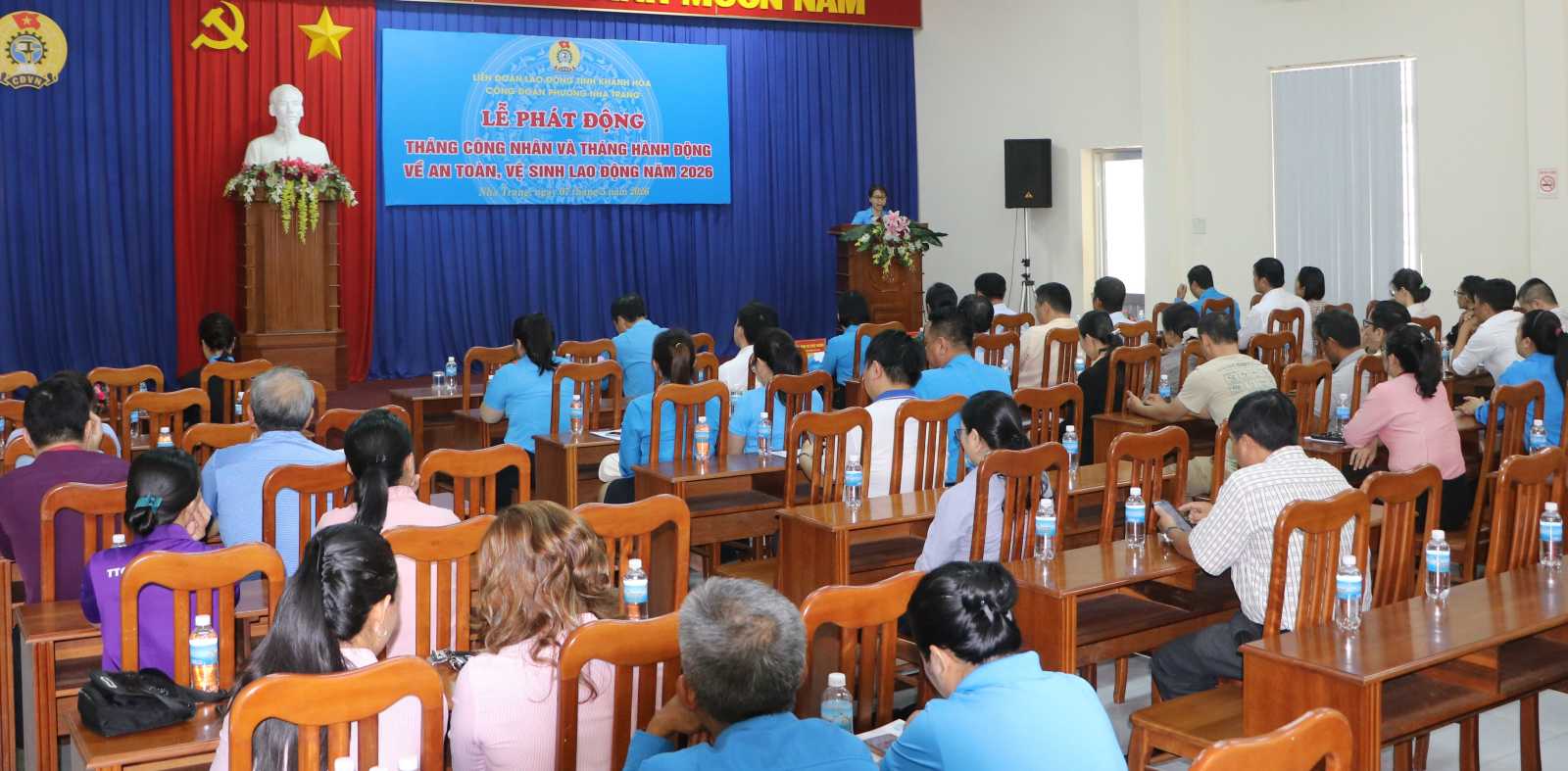 Công đoàn phường Nha Trang phát động Tháng Công nhân 2026. Ảnh: Phương Linh