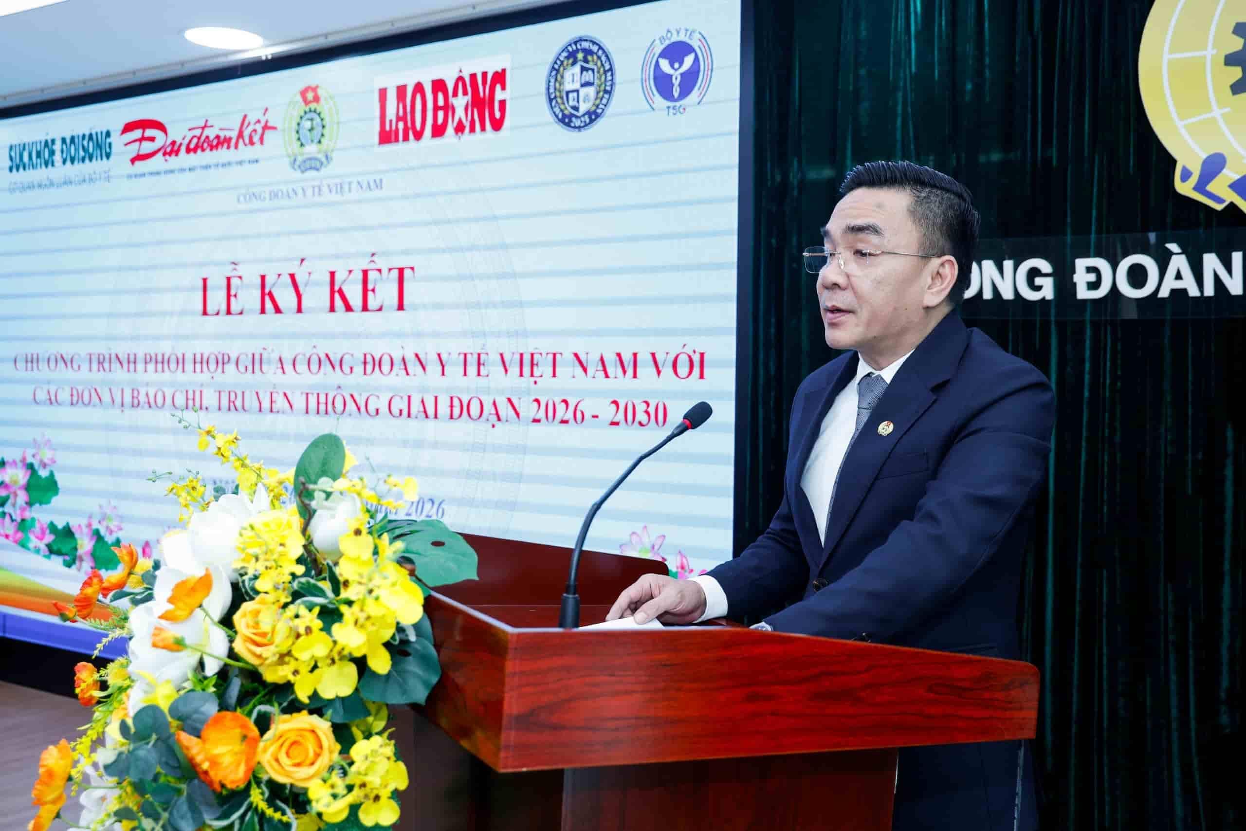 Ông Nguyễn Lương Tâm - Chủ tịch Công đoàn Y tế Việt Nam. Ảnh: Quang Vinh.