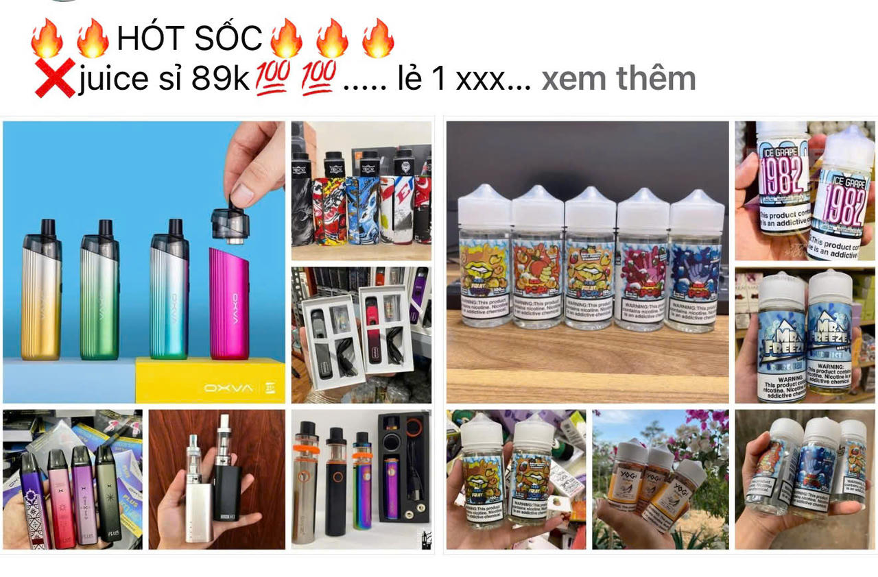 Các hoạt động tiếp thị, quảng bá thuốc lá điện tử vẫn tràn lan trên môi trường số. (Ảnh: Thanh Hà).