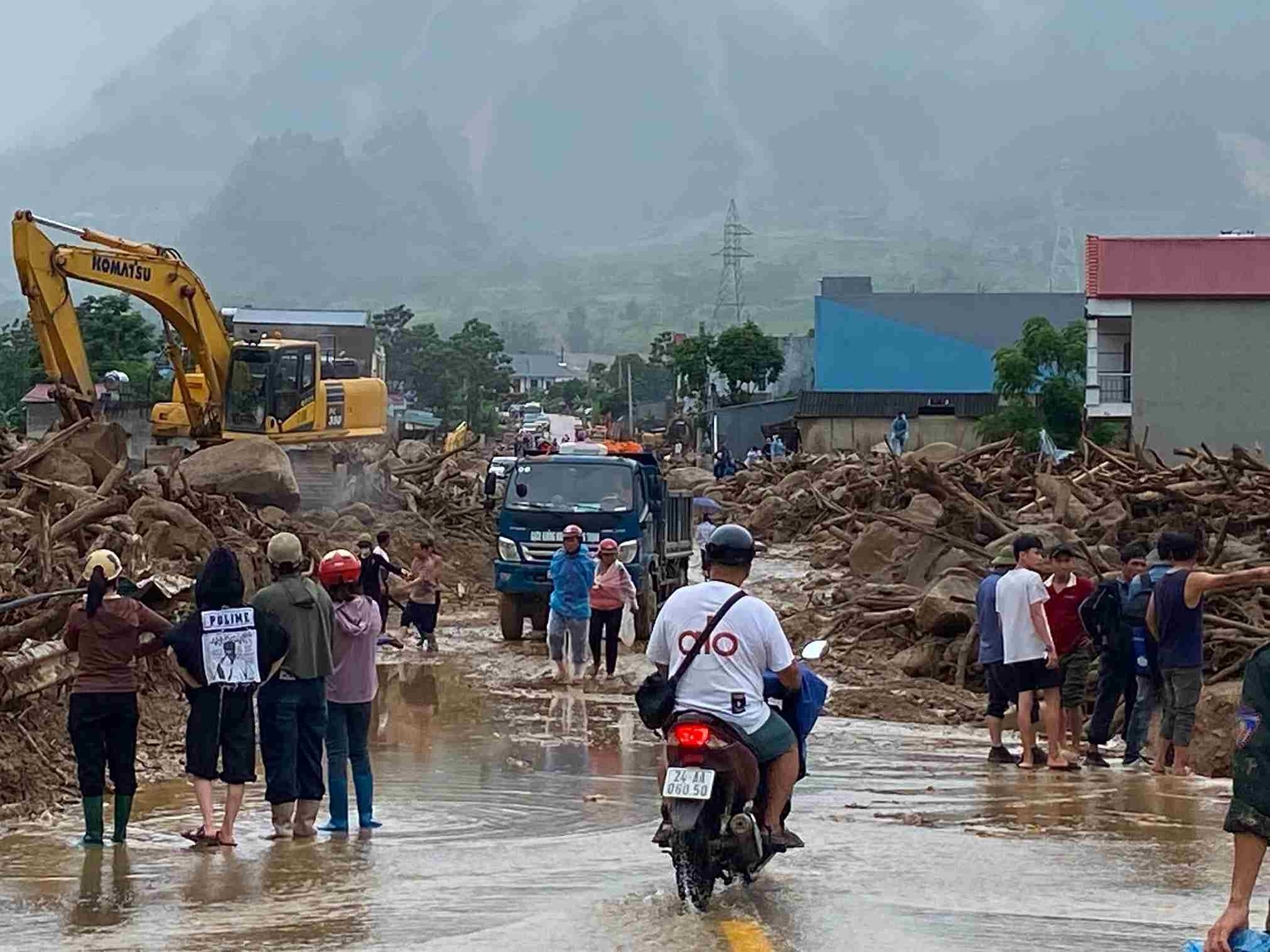 Quốc lộ 32 đoạn qua xã Mường Than đã được thông xe. Ảnh: UBND xã Mường Than