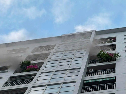 Cháy tại chung cư Ecohome 1, Hà Nội vào sáng sớm