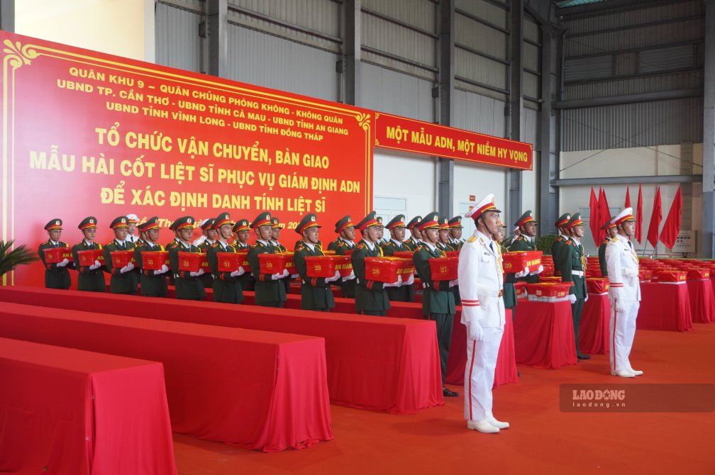 15.401 mẫu hài cốt hôm nay, là lần vận chuyển thứ 11 và là lần vận chuyển đầu tiên bằng máy bay vận tải quân sự. Ảnh: Tạ Quang (ảnh chụp ngày 5.10)
