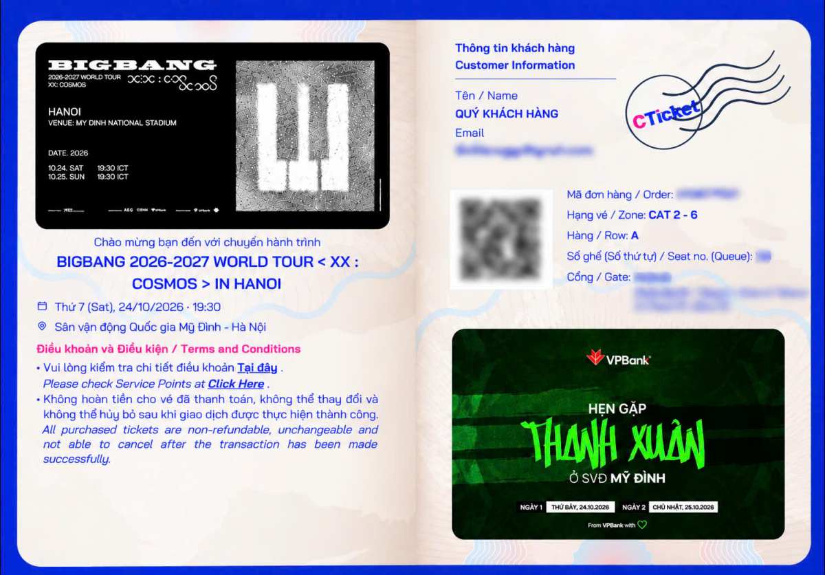 Khách có mã QR chính chủ trên tay nhưng không thể đổi vòng vào sân xem concert. Ảnh: Nhân vật cung cấp