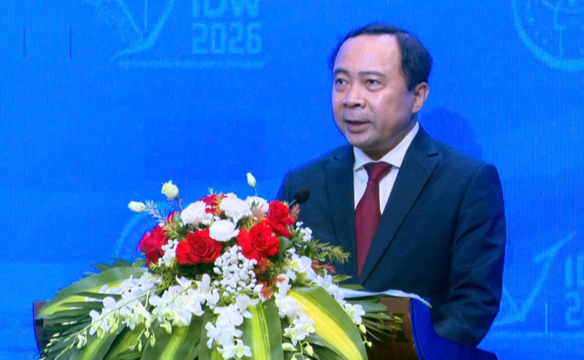 Ông Vũ Hải Quân - Bộ trưởng Bộ Bộ Khoa học và Công nghệ phát biểu tại chương trình. (Ảnh: Công Hoan)
